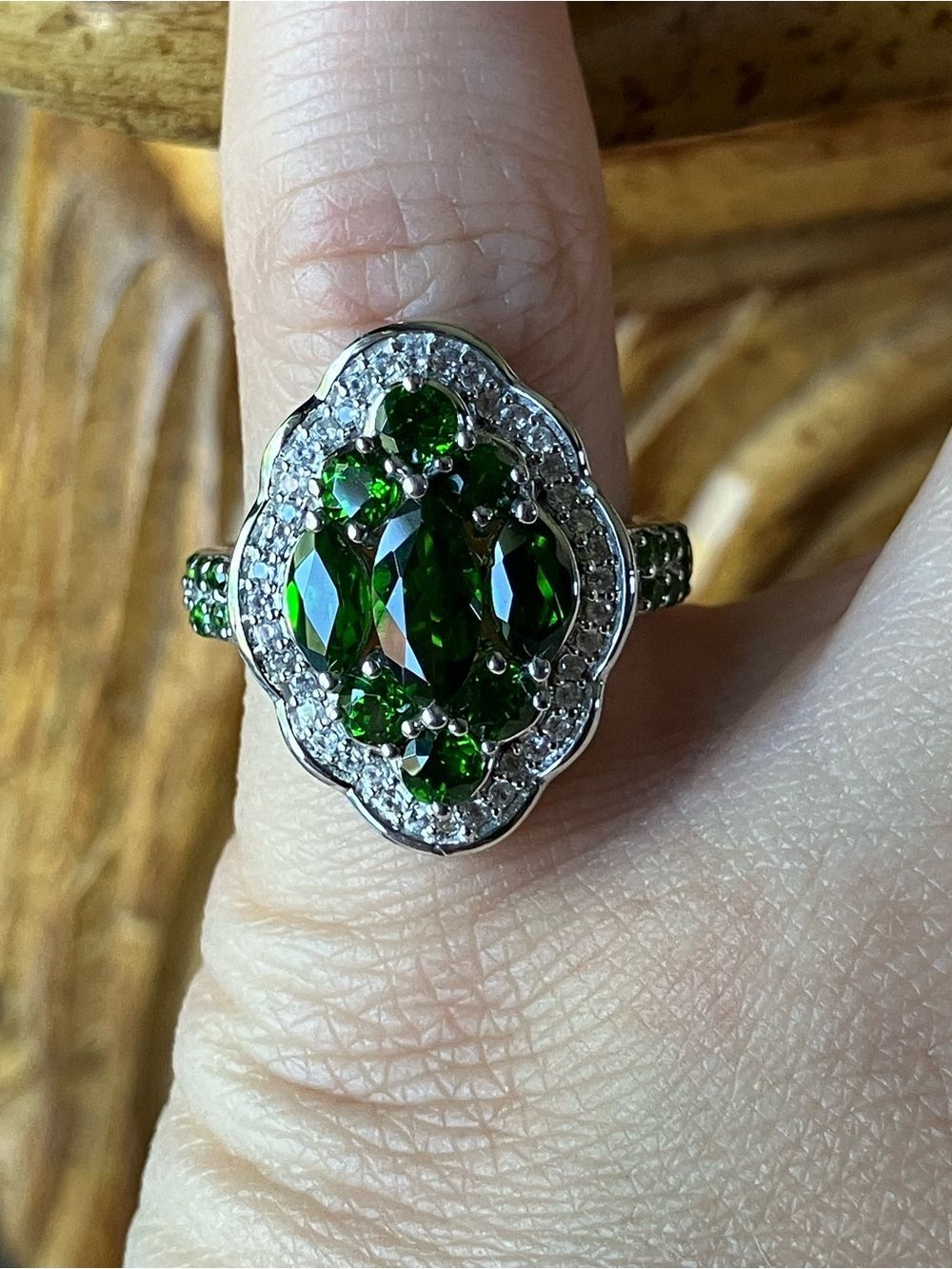 Natural Chrome Diopside Sterling Silver Ring Size 5.25